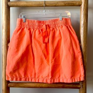 J. Crew Neon Orange Cotton Skirt